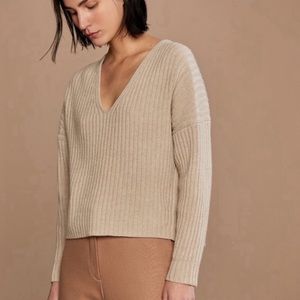 Everlane Ribbed Wool Cashmere Cropped Sweater (XS)